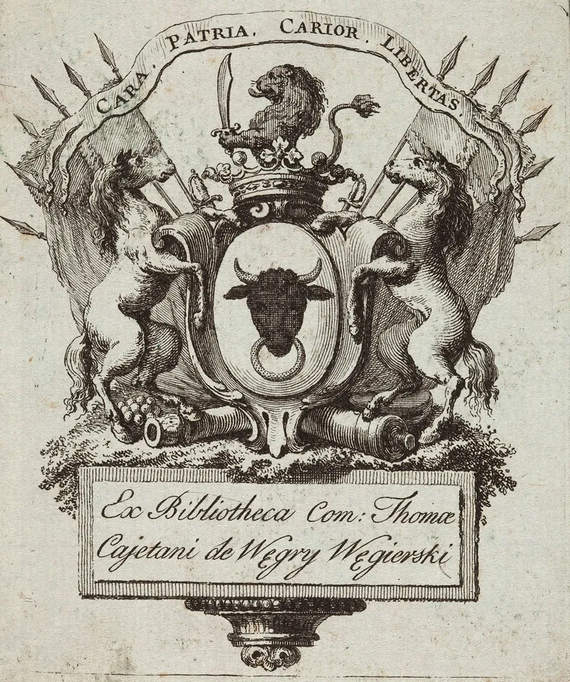Bookplate Of Tomasz Kajetan Wegierski Wall Art by Johann Martin Weis - High-Resolution Digital Print