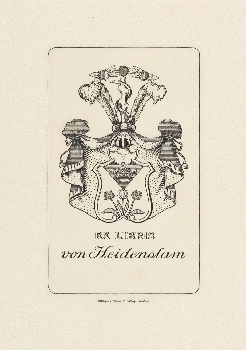 Bookplate Of Von Heidenstam Wall Art by Hasse Werner Tullberg - High-Resolution Digital Print
