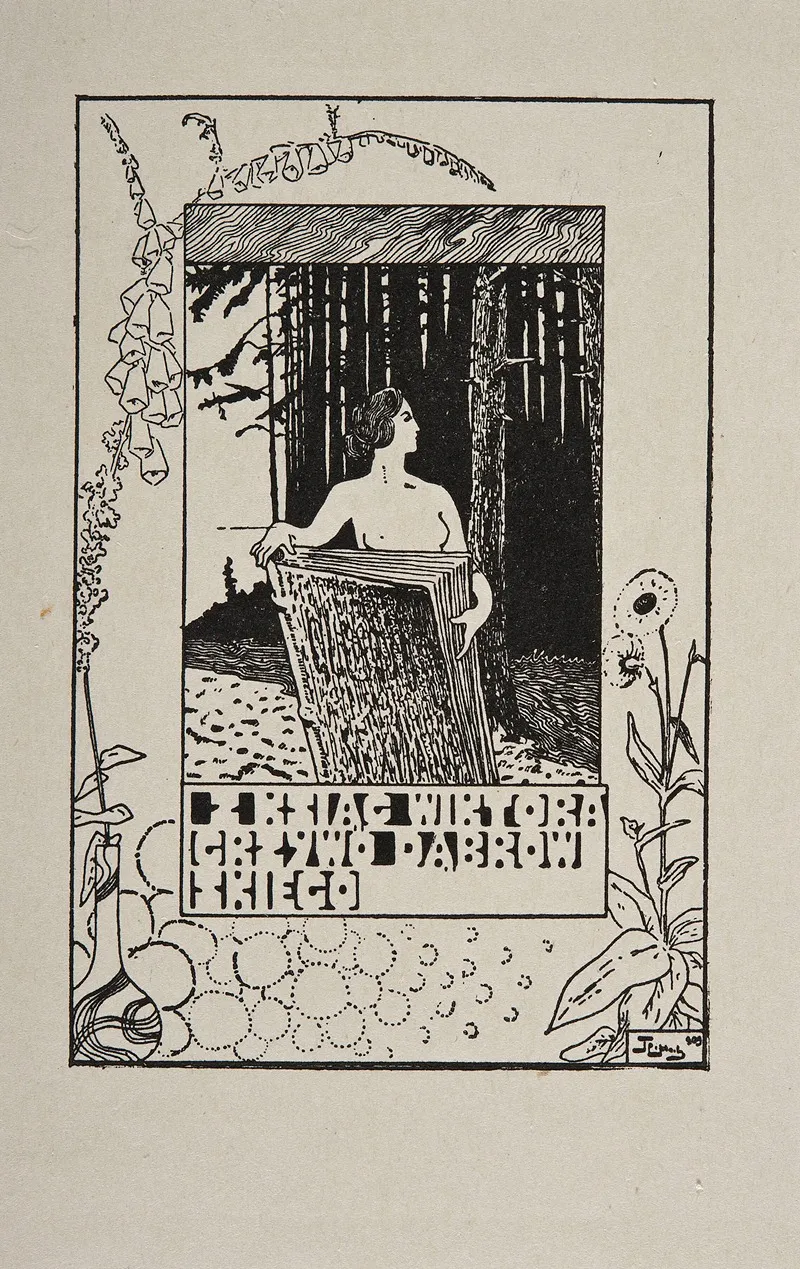 Bookplate Of Wiktor Grzywo Dabrowski Wall Art by Teodor Stanisław Rawicz-Lipiński - High-Resolution Digital Print