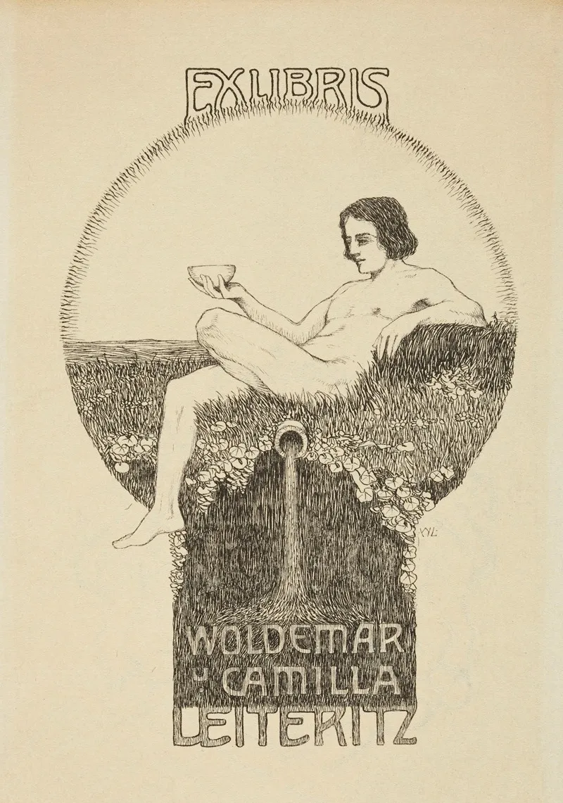 Bookplate Of Woldemar U Camilla Leiteritz Wall Art by Woldemar Leiteritz - High-Resolution Digital Print