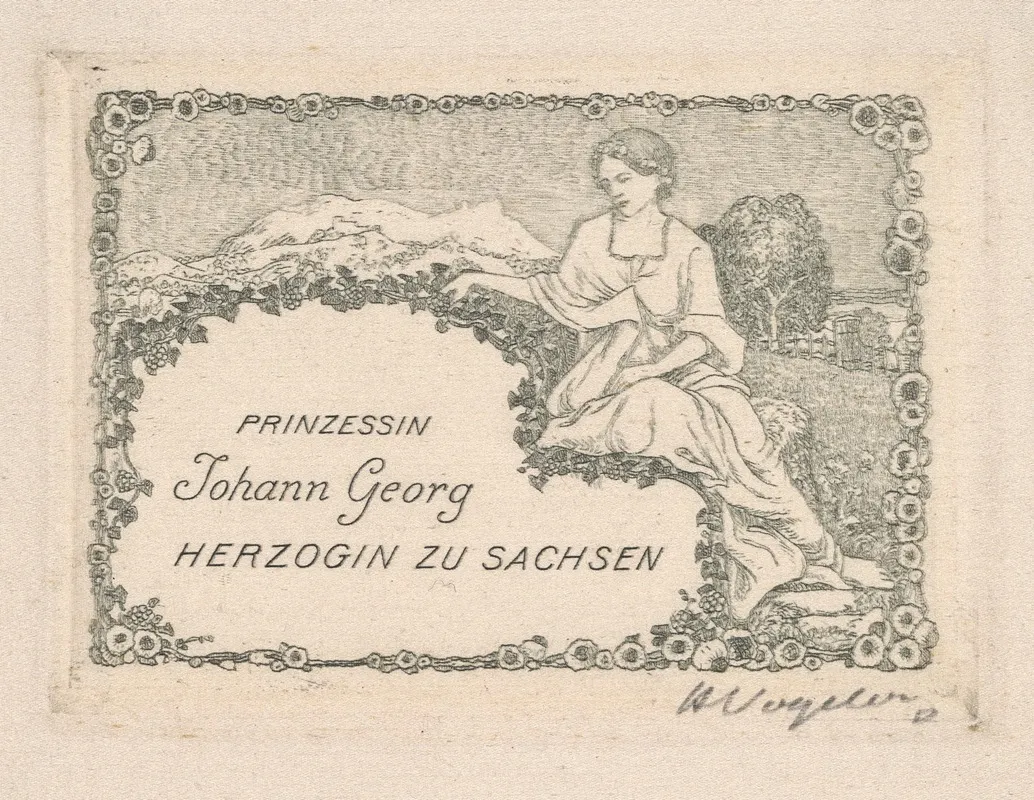 Bookplate Prinzessin Johann Georg Herzogin Zu Sachen