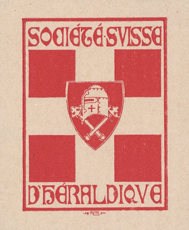 Bookplate Societe Suisse Dheraldique 2 Wall Art by Lorenz Max Rheude - High-Resolution Digital Print