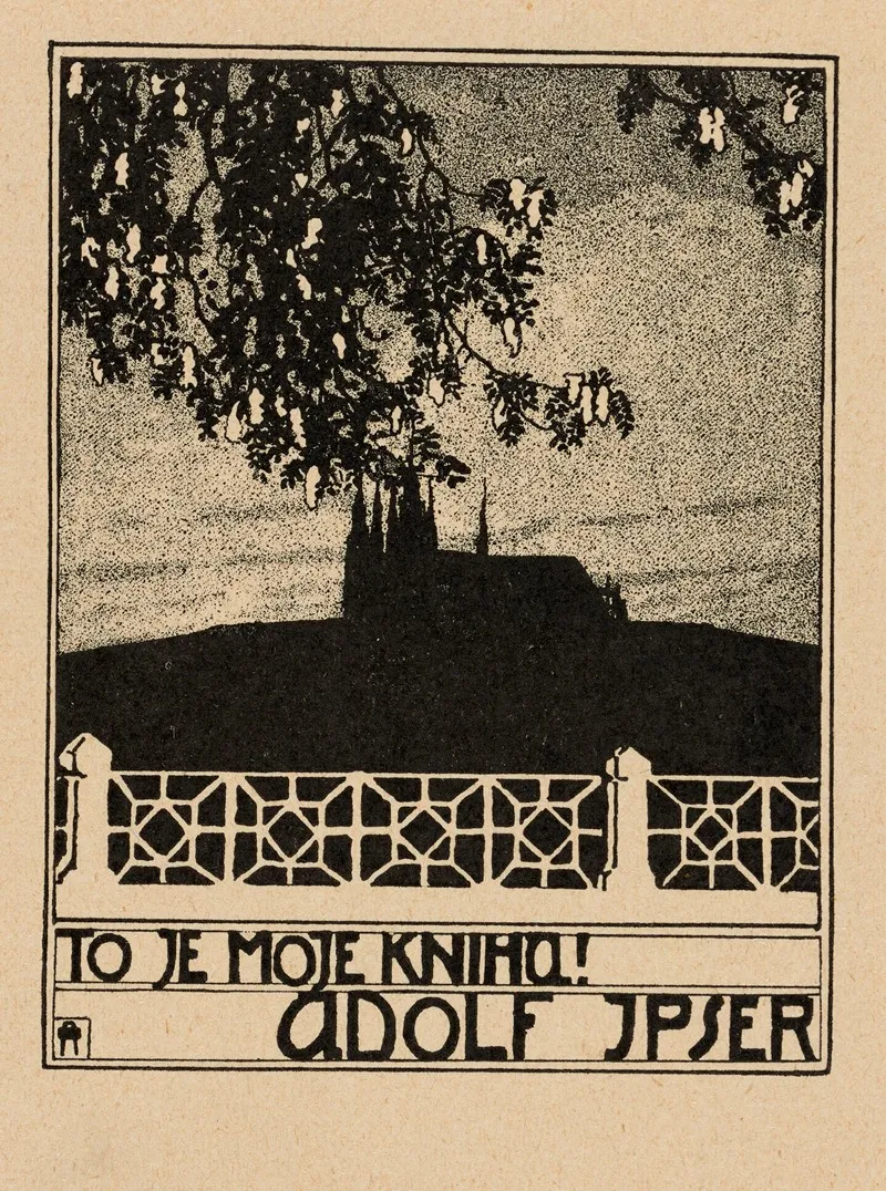 Bookplate To Je Moje Kniha This Is My Book Adolf Ipser