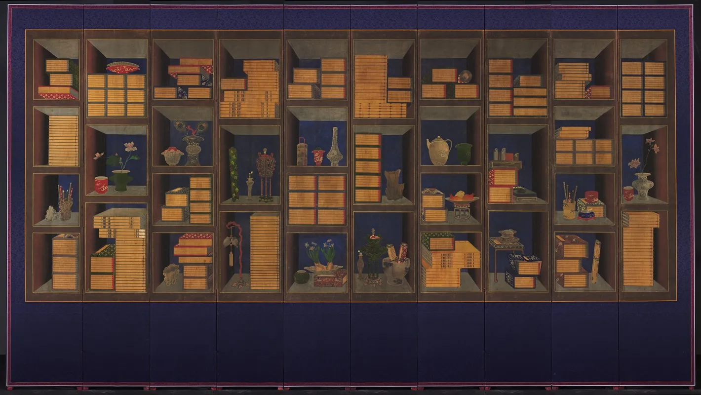 Books And Scholars Accoutrements Wall Art by Yi Taek-gyun - High-Resolution Digital Print