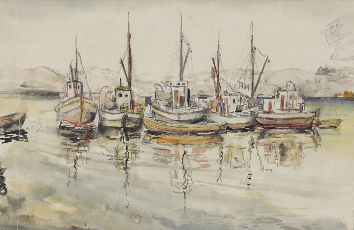 Boote Im Hafen Wall Art by Igo Pötsch - High-Resolution Digital Print