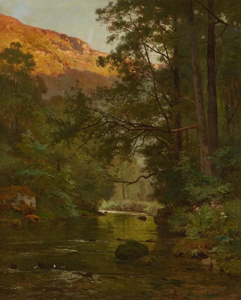 Bord De Riviere Effet De Lumiere Dans Le Doubs Wall Art by Marie-Victor-Emile Isenbart - High-Resolution Digital Print