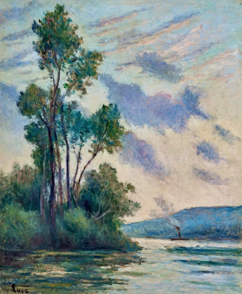 Bord De Seine A Rolleboise Wall Art by Maximilien Luce - High-Resolution Digital Print