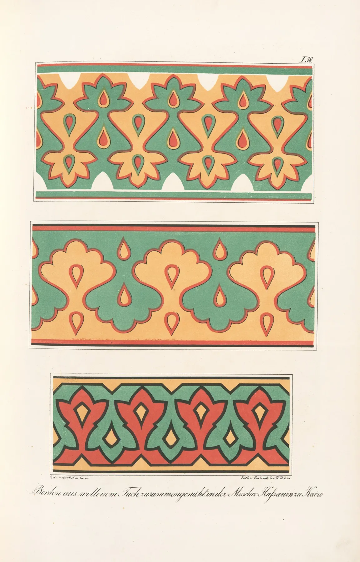 Borden Aus Wollenem Tuch Zusammengenaht In Der Moschee Hassanin Zu Kairo Wall Art by Friedrich Maximilian Hessemer - High-Resolution Digital Print