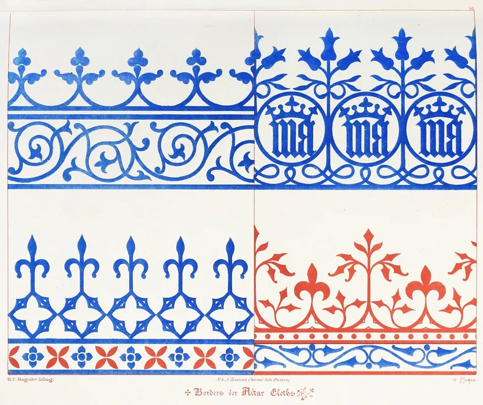 Borders For Altar Cloths 2 Wall Art by Augustus Pugin - High-Resolution Digital Print