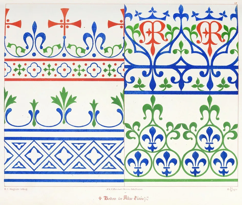 Borders For Altar Cloths Wall Art by Augustus Pugin - High-Resolution Digital Print
