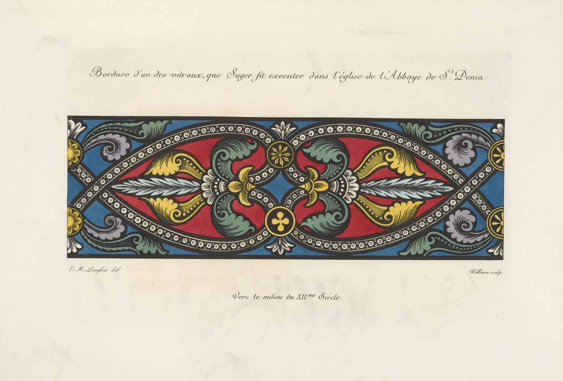 Bordure Dun Des Vitraux Que Suger Fit Executer Dans Leglise De Labbaye De St Denis