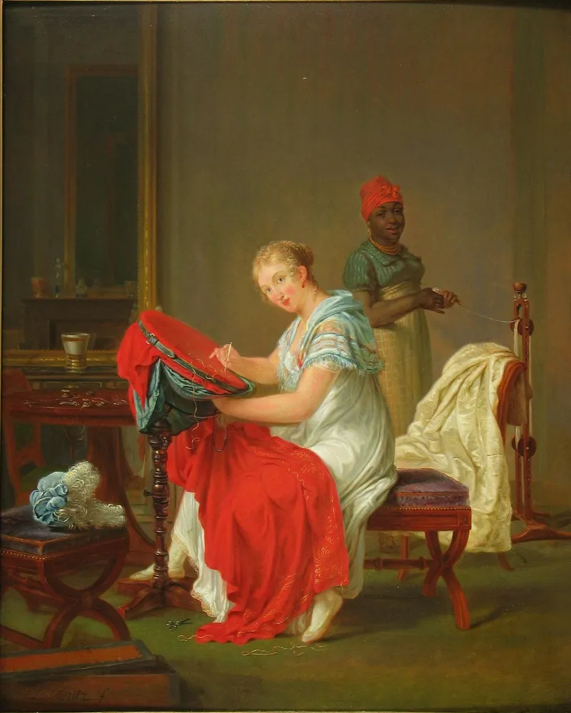 Bordurende Vrouw Wall Art by Louis Moritz - High-Resolution Digital Print