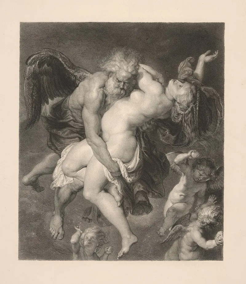 Boreas Carrying Off Orithyia After Peter Paul Rubens Wall Art by Johannes Sonnenleiter - High-Resolution Digital Print