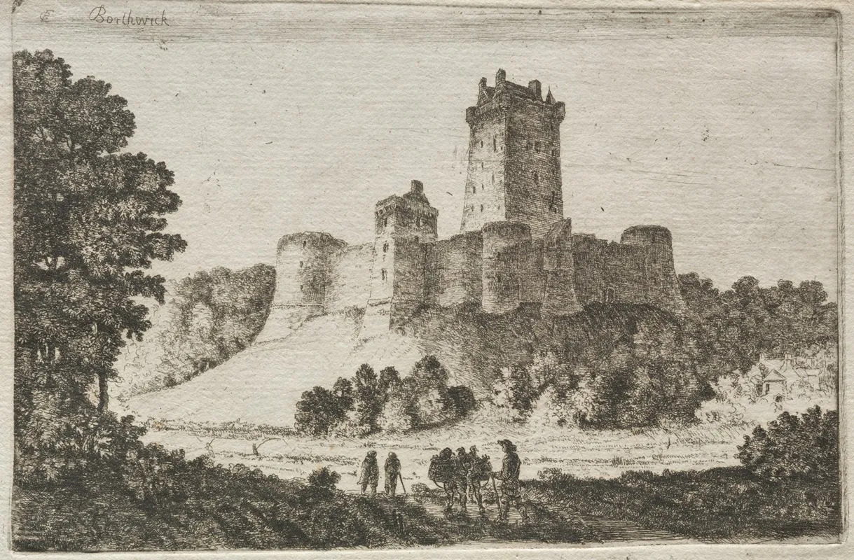 Borthwick Castle From The East Wall Art by John Clerk of Eldin - High-Resolution Digital Print