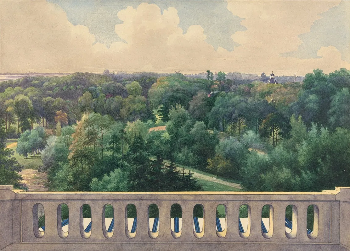 Boschbeek View From Turret Towards Fin Du Haarlemmesmeer Leiden Bennenbrock And Hillegom Wall Art by Gerrit Jan Schouten - High-Resolution Digital Print