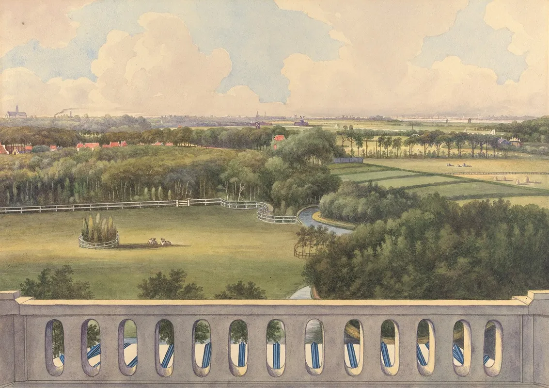 Boschbeek View From Turret Towards Haarlem And Zaandam Wall Art by Gerrit Jan Schouten - High-Resolution Digital Print