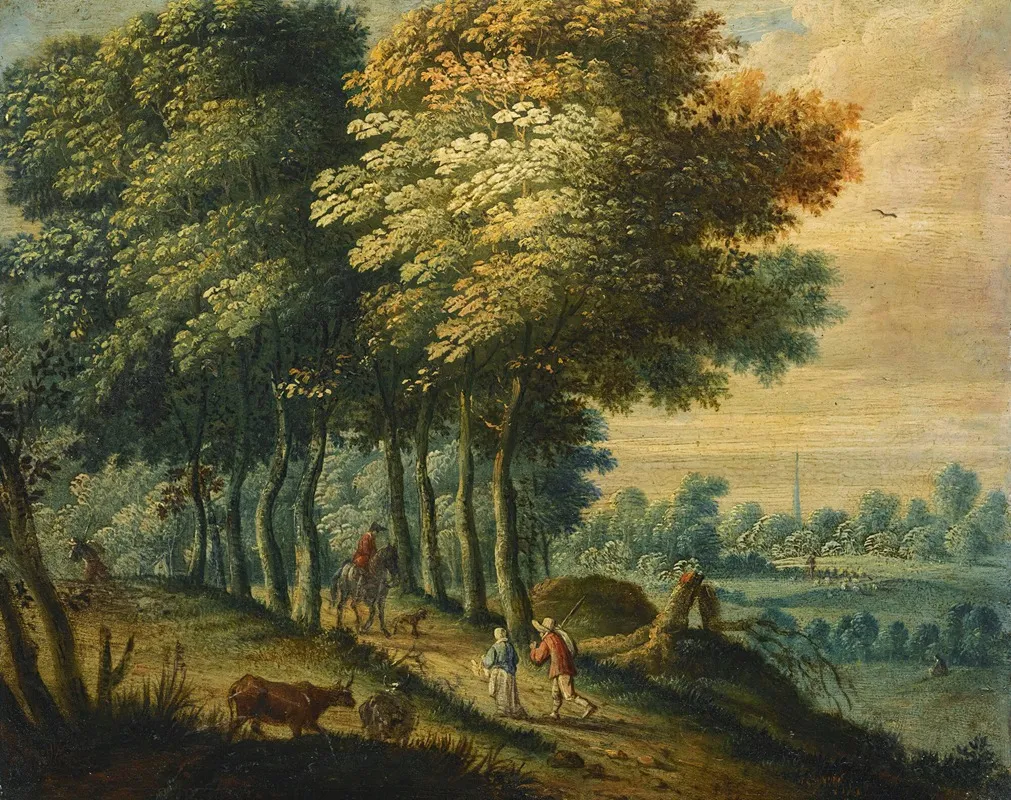 Bosky Landscape With Figures 2 Wall Art by Flemish School - High-Resolution Digital Print