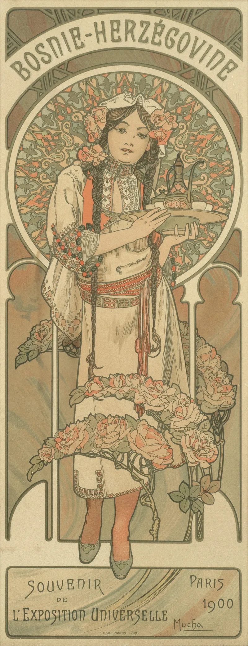Bosnie Herzegovine Lexposition Universelle Paris Wall Art by Alphonse Mucha - High-Resolution Digital Print