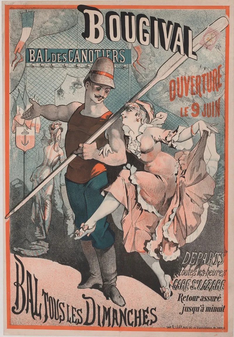 Bougival Bal Des Canotiers Wall Art by Imp. Emile Lévy - High-Resolution Digital Print