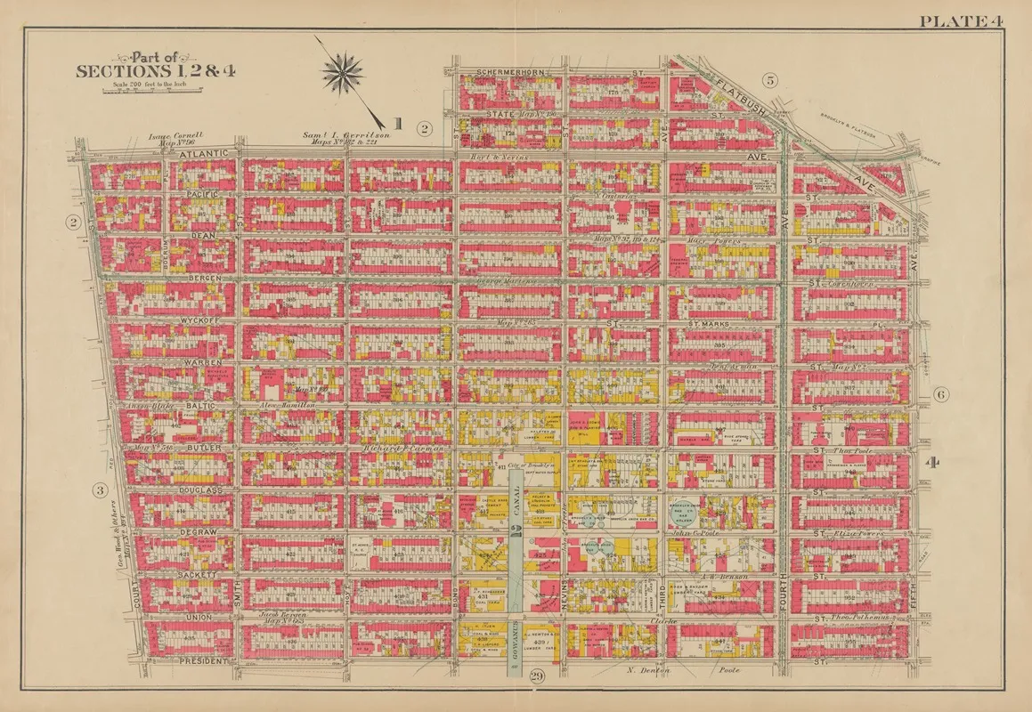 Bounded By Atlantic Avenue Bond Street Schermerhorn Street Flatbush Avenue Fifth Avenue President Street And Court Street Wall Art by George Washington Bromley - High-Resolution Digital Print