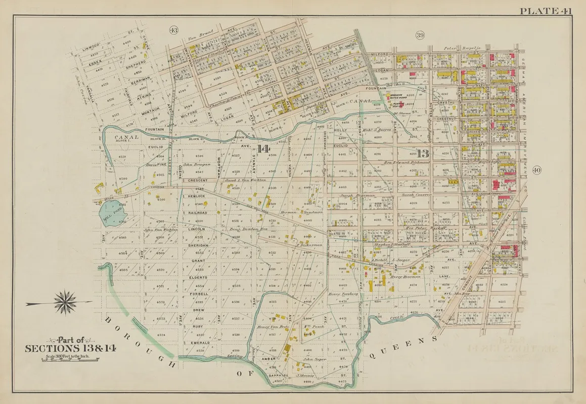 Bounded By Linwood St Cozine Ave Shepherd Ave Vienna Ave Berriman St Hegeman Ave Milford St Glenmore Ave Ruby St Belmont Ave Drew Ave Hegeman Ave Saphire St Vienna Ave Ambe Wall Art by George Washington Bromley - High-Resolution Digital Print