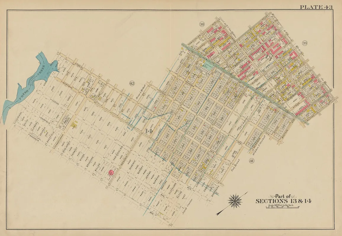 Bounded By Stanley Ave Miller St Vienna Ave Van Sicklen Ave Dumont Ave Barbey St Sutter Ave Milford St New Lots Ave Montauk Ave Hegeman Ave Berriman St Vienna Ave Shepherd Av Wall Art by George Washington Bromley - High-Resolution Digital Print