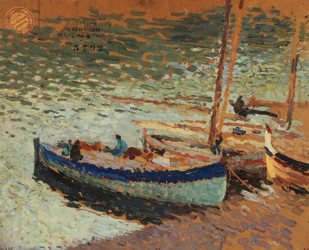 Bouquet De Bleuets Barques Au Port