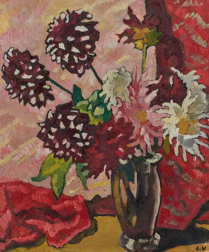 Bouquet De Dahlias Wall Art by Louis Valtat - High-Resolution Digital Print