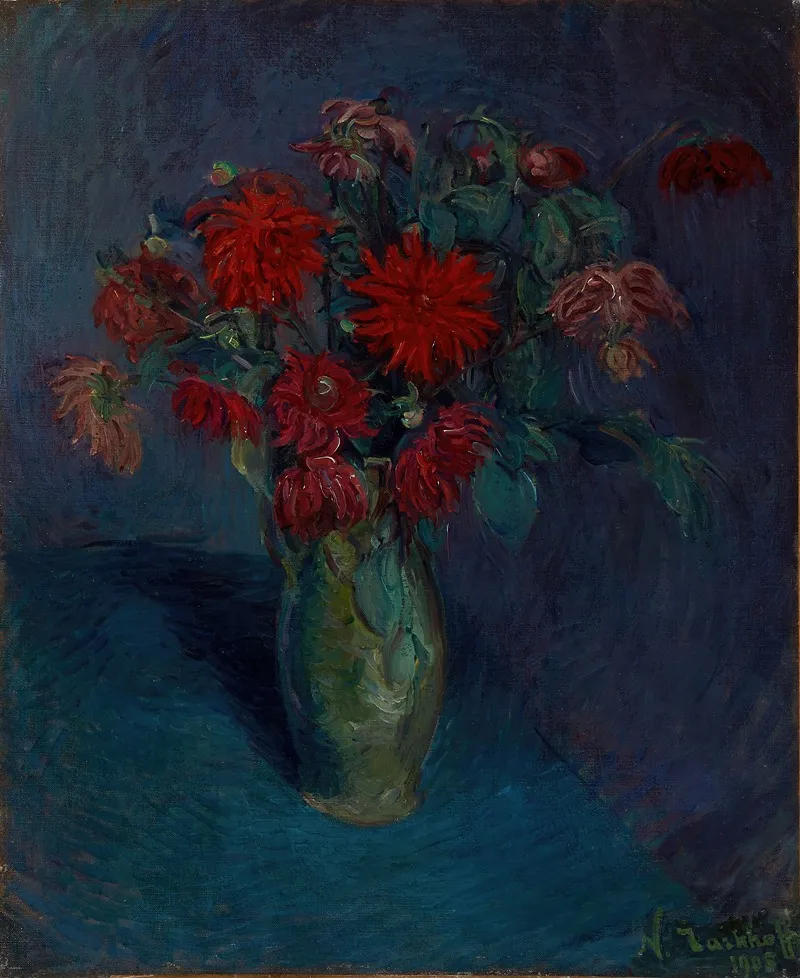 Bouquet De Fleurs 12 Wall Art by Nicolas Alexandrovitch Tarkhoff - High-Resolution Digital Print