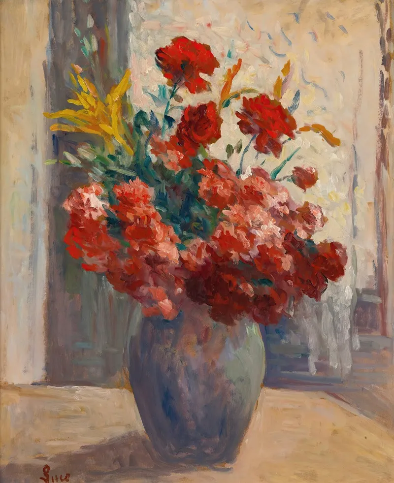 Bouquet De Fleurs Dans Un Vase Wall Art by Maximilien Luce - High-Resolution Digital Print