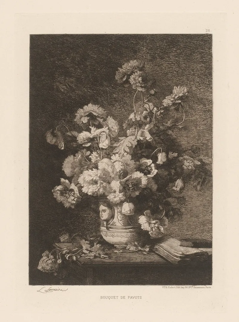 Bouquet De Pavots 2 Wall Art by Louis Marie Lemaire - High-Resolution Digital Print