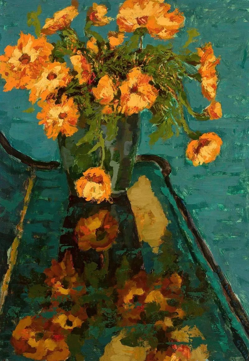 Bouquet Of Camomiles And A Piano Wall Art by Jan Bohuszewicz - High-Resolution Digital Print