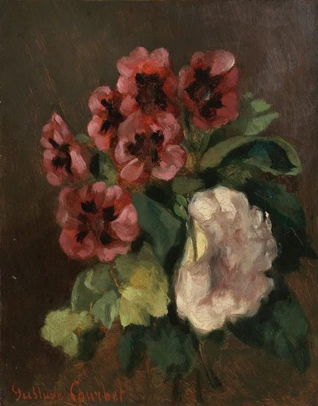 Bouquet Of Flowers 3 Wall Art by Gustave Courbet - High-Resolution Digital Print