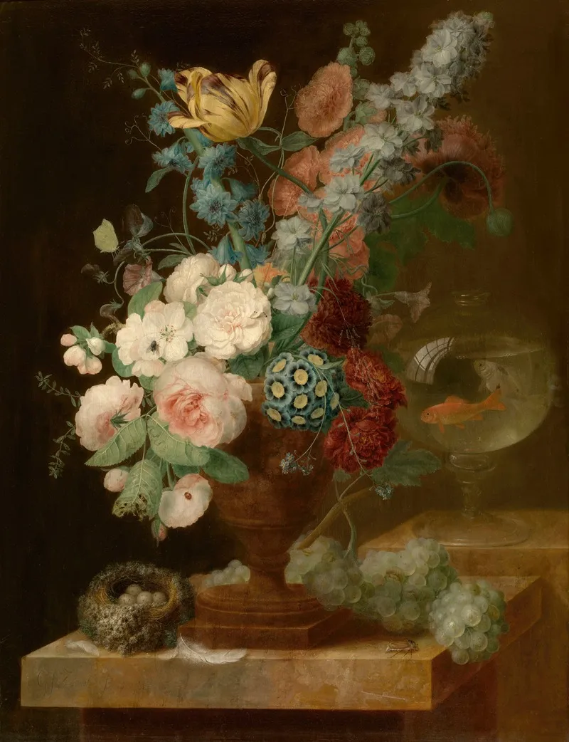 Bouquet Of Flowers 7 Wall Art by Georges Frédéric Ziesel - High-Resolution Digital Print