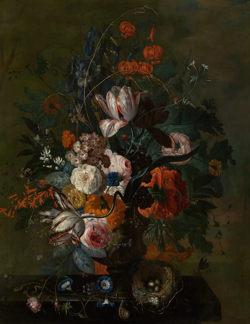 Bouquet Of Flowers 8 Wall Art by Jacob van Huysum - High-Resolution Digital Print