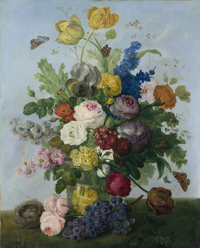 Bouquet Of Flowers And A Nest Wall Art by Sebastian Wegmayr - High-Resolution Digital Print