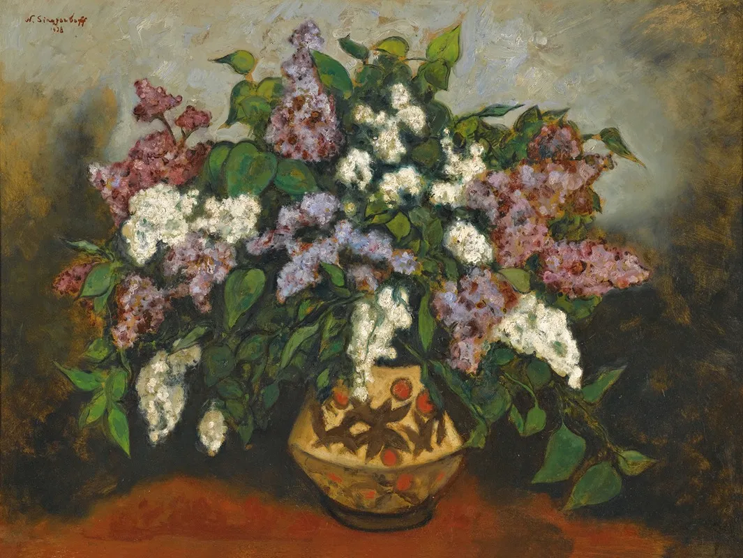 Bouquet Of Lilacs Wall Art by Nikolai Vladimirovich Sinezoubov - High-Resolution Digital Print