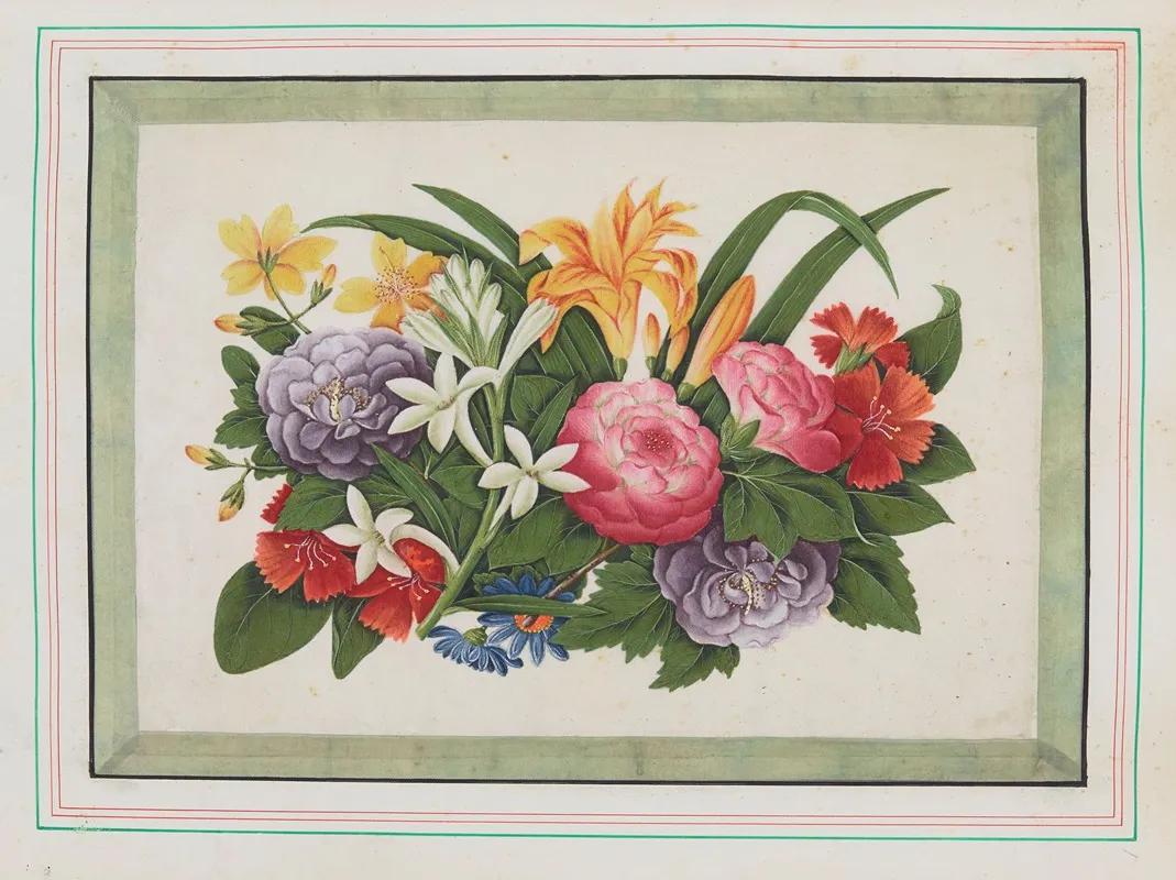 Bouquets Of Flowers Pl 01 Wall Art by Anonymous - High-Resolution Digital Print