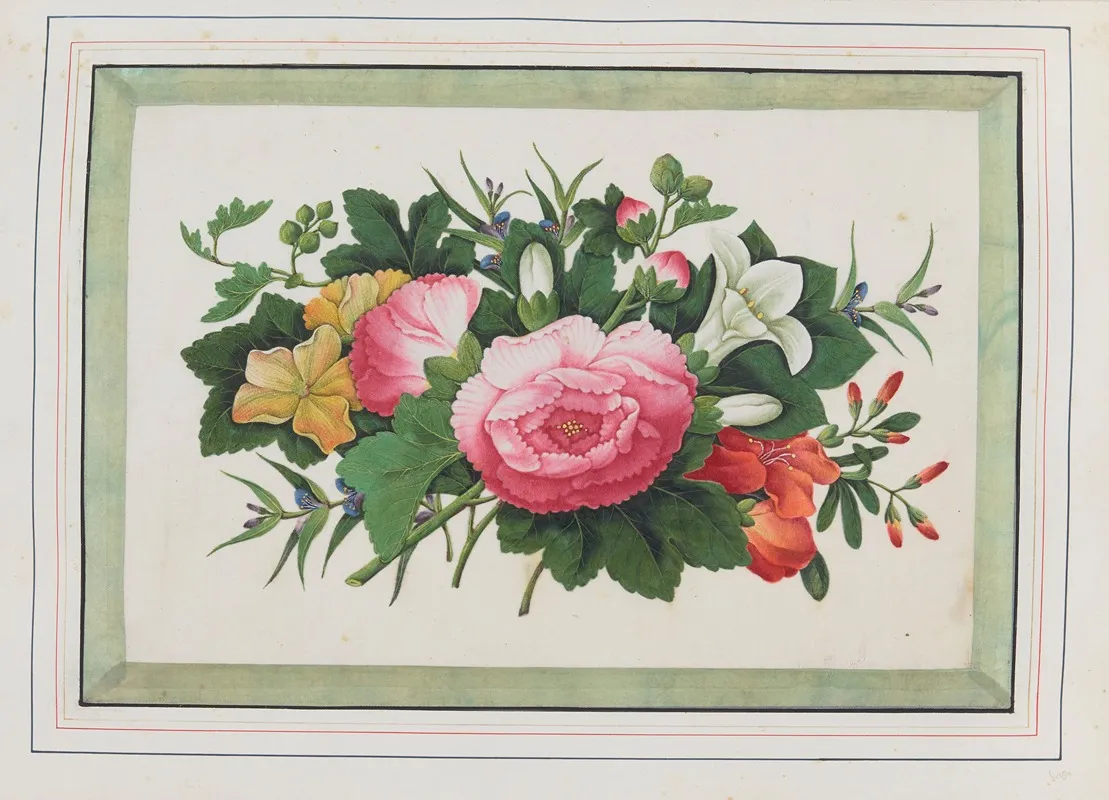 Bouquets Of Flowers Pl 03 Wall Art by Anonymous - High-Resolution Digital Print