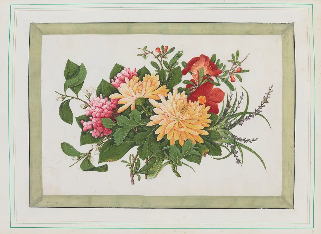 Bouquets Of Flowers Pl 06 Wall Art by Anonymous - High-Resolution Digital Print