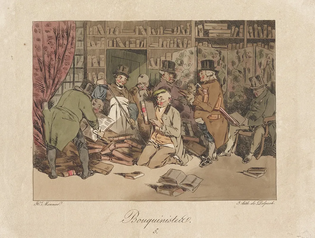 Bouquiniste Wall Art by Henry Bonaventure Monnier - High-Resolution Digital Print