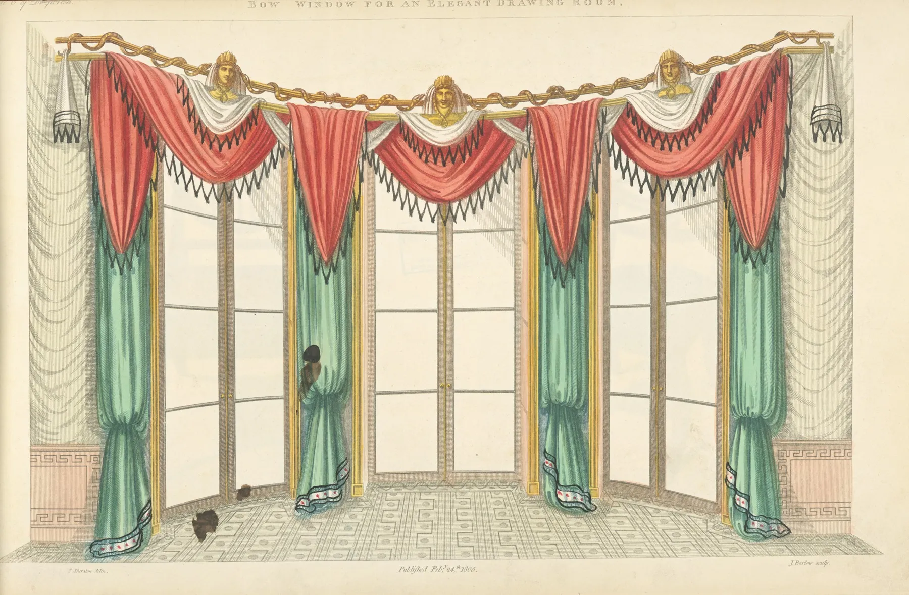 Bow Window For An Elegant Drawing Room Wall Art by Thomas Sheraton - High-Resolution Digital Print