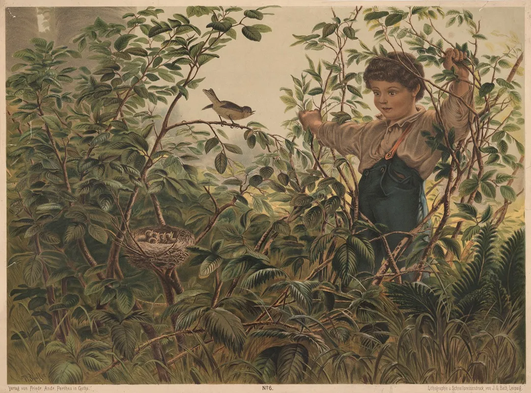 Boy And Birds Nest Wall Art by Otto Speckter - High-Resolution Digital Print
