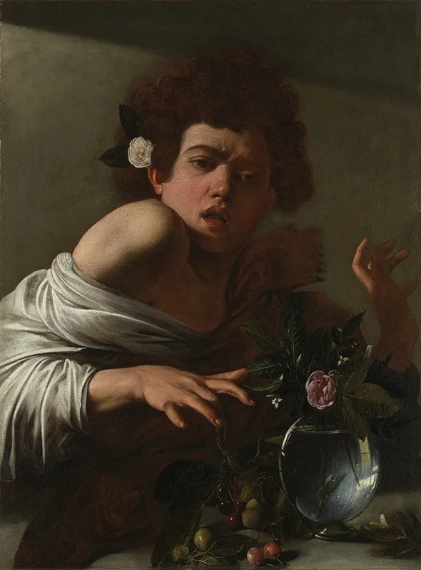 Boy Bitten By A Lizard Wall Art by Caravaggio - High-Resolution Digital Print