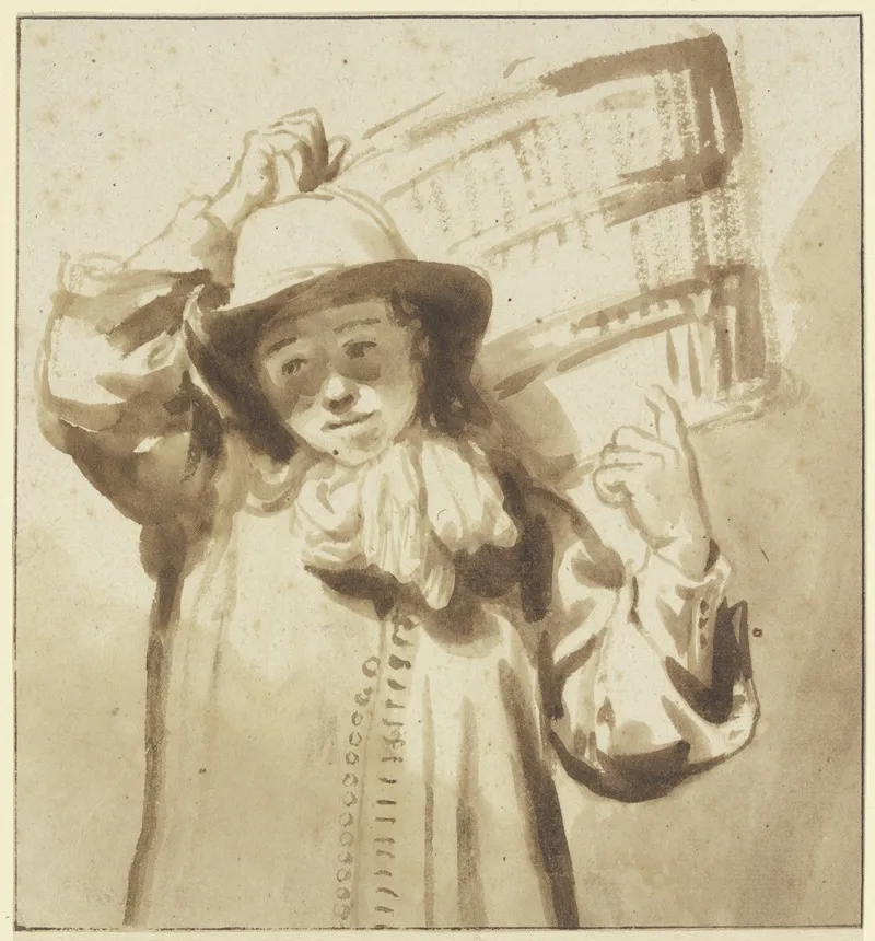 Boy Carrying A Basket Wall Art by Gerbrand van den Eeckhout - High-Resolution Digital Print