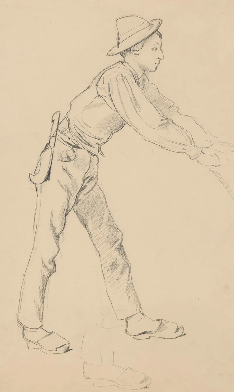 Boy From Cargnacco In A Hat With A Knife Behind His Belt
