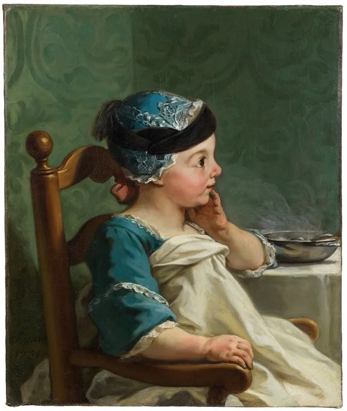 Boy In A Childs Chair Wall Art by Jean Restout the Younger - High-Resolution Digital Print