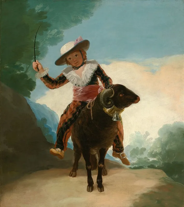 Boy On A Ram Wall Art by Francisco de Goya - High-Resolution Digital Print
