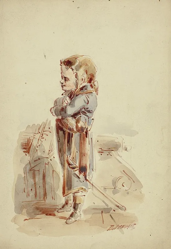 Boy Posing As Admiral On Ship Wall Art by Dupenvant - High-Resolution Digital Print