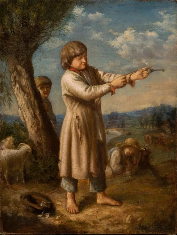 Boy Shooting With A Key Wall Art by Aleksander Kotsis - High-Resolution Digital Print